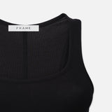 FRAME - Rib Scoop Neck Tank -- Black