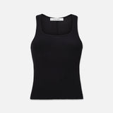 FRAME - Rib Scoop Neck Tank -- Black
