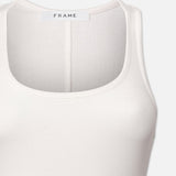 FRAME - Rib Scoop Neck Tank -- White