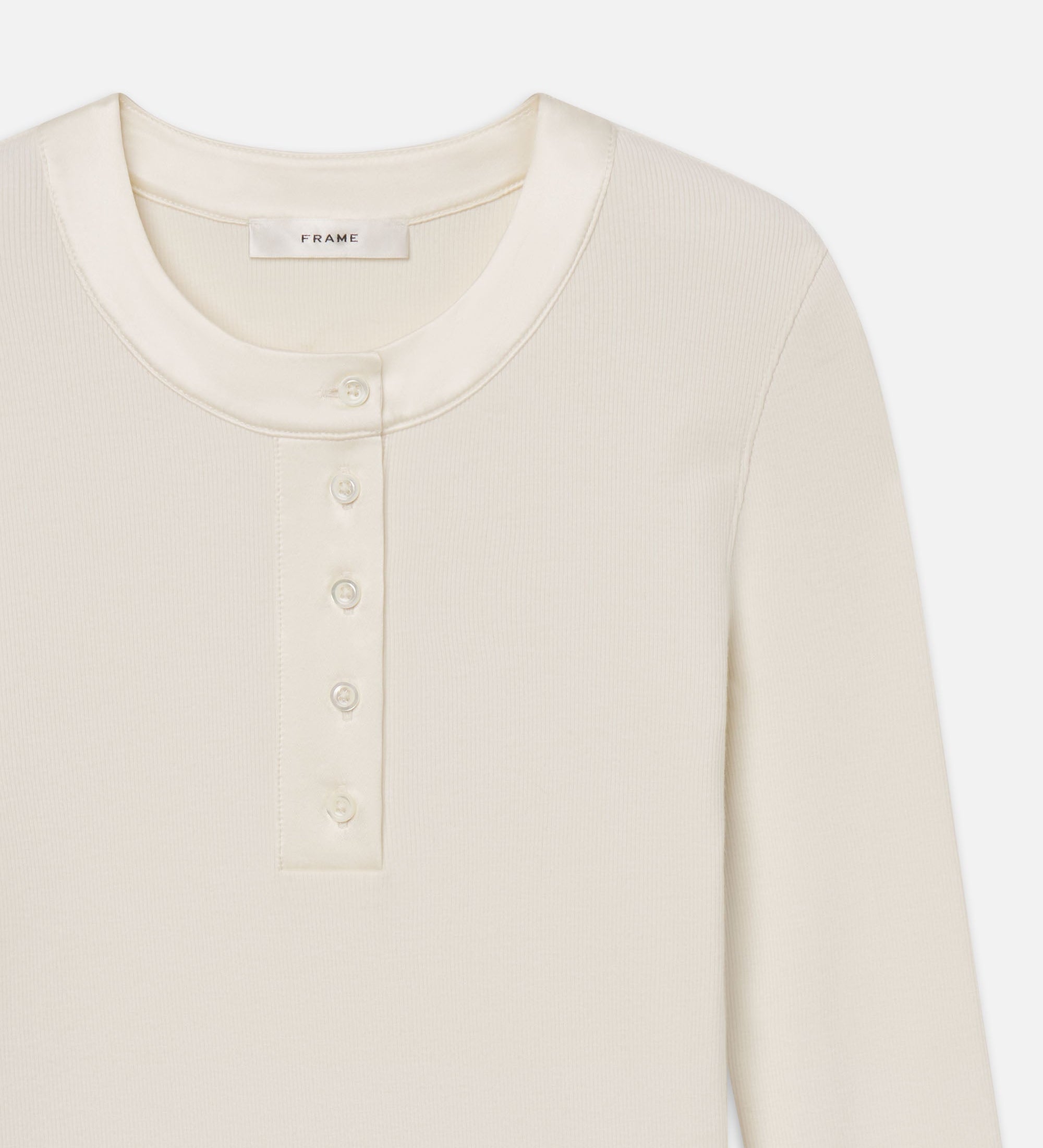 FRAME - The Satin Trim Rib Henley