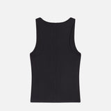 FRAME - Rib Scoop Neck Tank -- Black