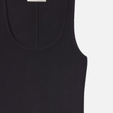 FRAME - Rib Scoop Neck Tank -- Black