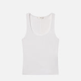 FRAME - Rib Scoop Neck Tank -- White