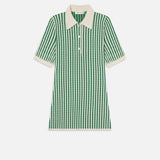 FRAME - The Cable Polo Dress -- Kelly Green Multi