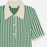 FRAME - The Cable Polo Dress -- Kelly Green Multi