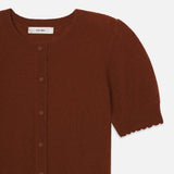 FRAME - The Cashmere Pointelle Cardi -- Chestnut