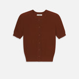 FRAME - The Cashmere Pointelle Cardi -- Chestnut