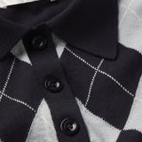 FRAME - The Argyle Polo -- Grey Multi