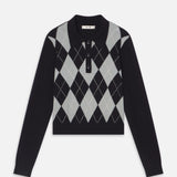 FRAME - The Argyle Polo -- Grey Multi