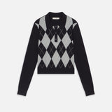 FRAME - The Argyle Polo -- Grey Multi