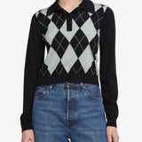 FRAME - The Argyle Polo -- Grey Multi