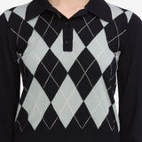 FRAME - The Argyle Polo -- Grey Multi
