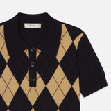 FRAME - The Argyle Short Sleeve Polo -- Navy Multi