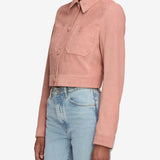 FRAME - The Small Suede Jacket -- Flamingo