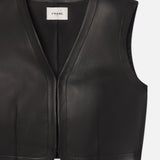 FRAME - The Leather Vest -- Black
