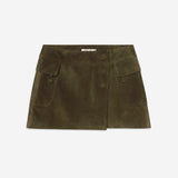 FRAME - The Suede Cargo Mini Skirt -- Cypress