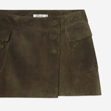 FRAME - The Suede Cargo Mini Skirt -- Cypress