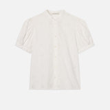FRAME - The Eyelet Gathered Top -- White