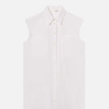 FRAME - The Sleeveless Shirt Dress -- White