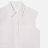 FRAME - The Sleeveless Shirt Dress -- White