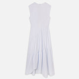 FRAME - The Seersucker Gathered Dress -- Light Chambray Multi