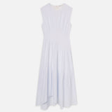 FRAME - The Seersucker Gathered Dress -- Light Chambray Multi