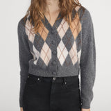 FRAME - The Brushed Argyle Cardi