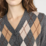 FRAME - The Brushed Argyle Cardi