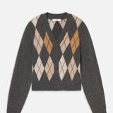 FRAME - The Brushed Argyle Cardi
