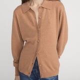 FRAME - The Cashmere Collared Cardi - Light Camel