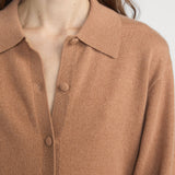 FRAME - The Cashmere Collared Cardi - Light Camel