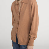 FRAME - The Cashmere Collared Cardi - Light Camel