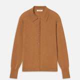 FRAME - The Cashmere Collared Cardi - Light Camel