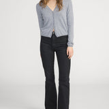 FRAME - The Cashmere V Cardi - Heather Grey