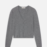 FRAME - The Cashmere V Cardi - Heather Grey