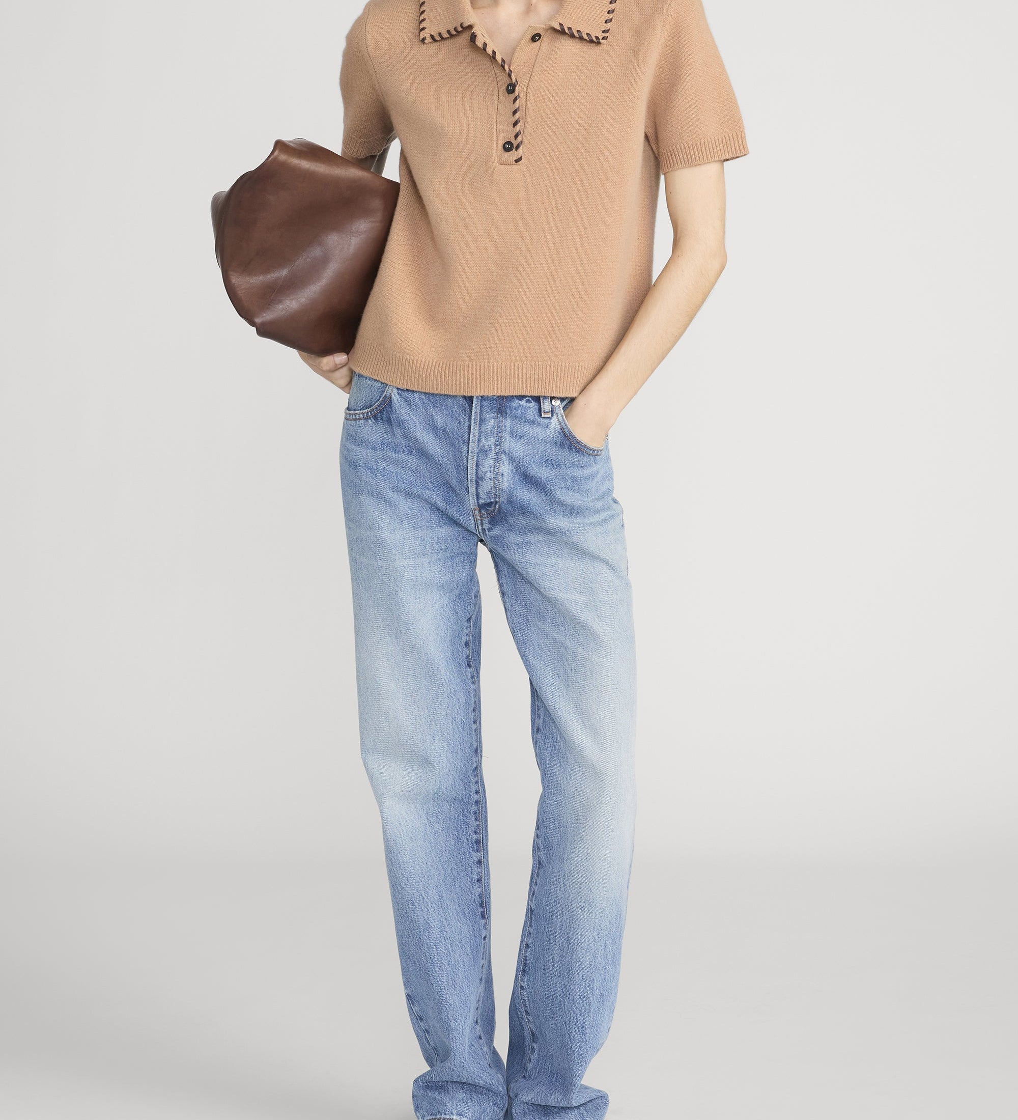 FRAME - The Leather Stitch Polo