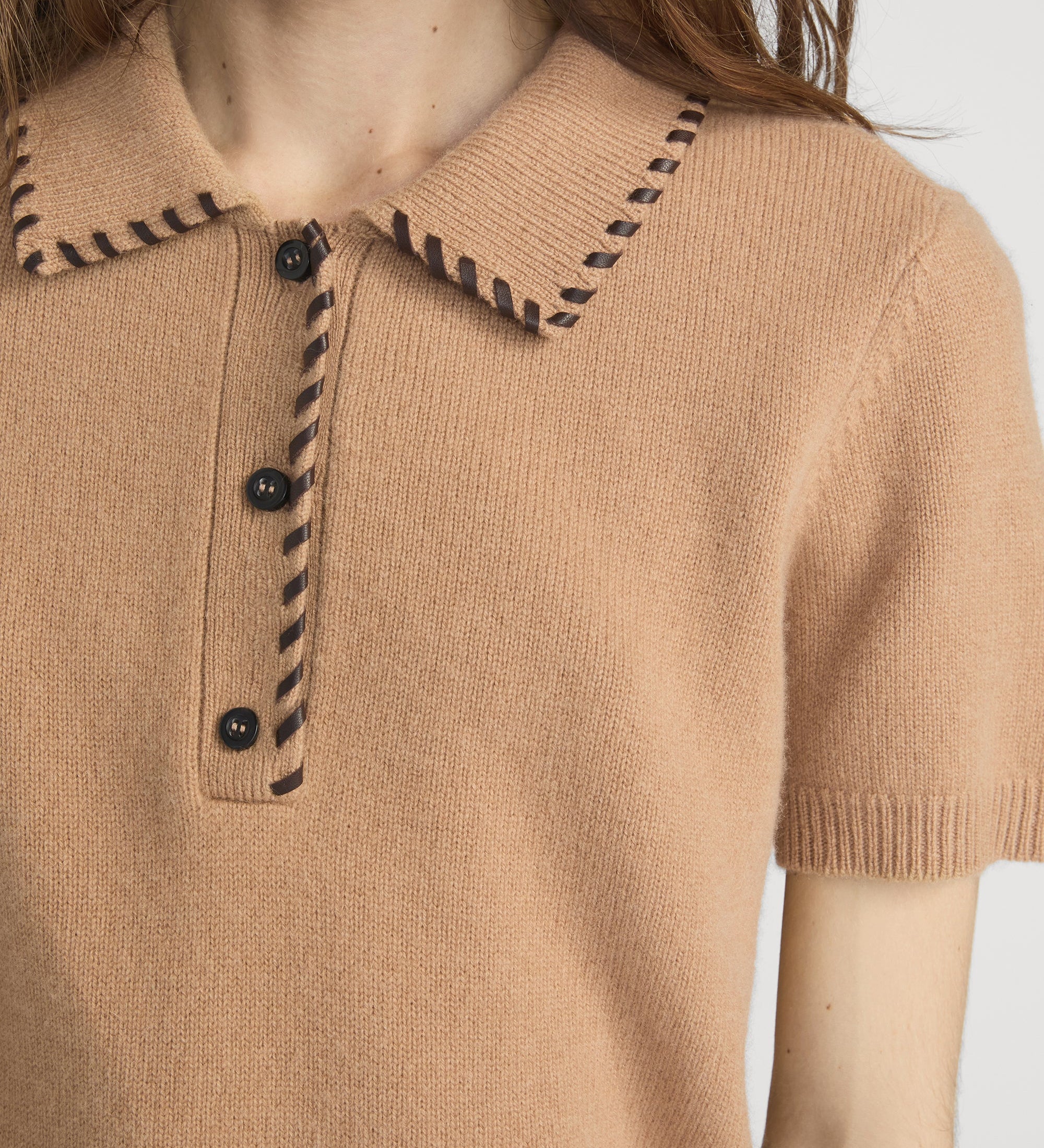 FRAME - The Leather Stitch Polo