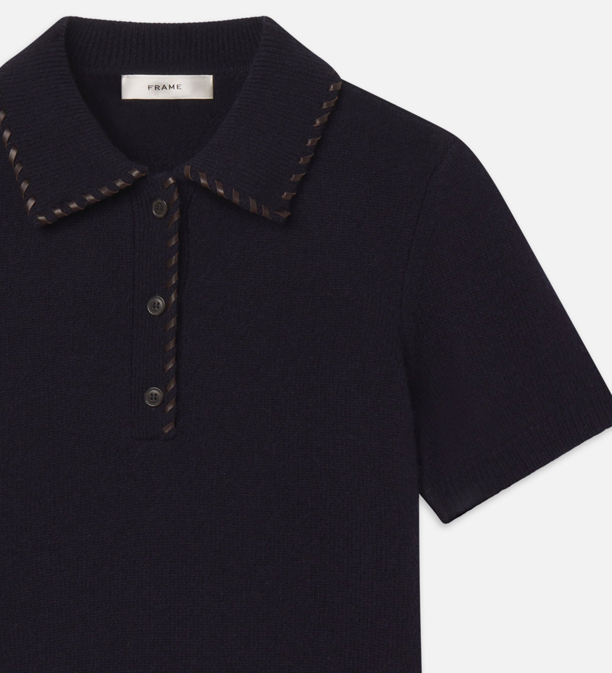 FRAME - The Leather Stitch Polo
