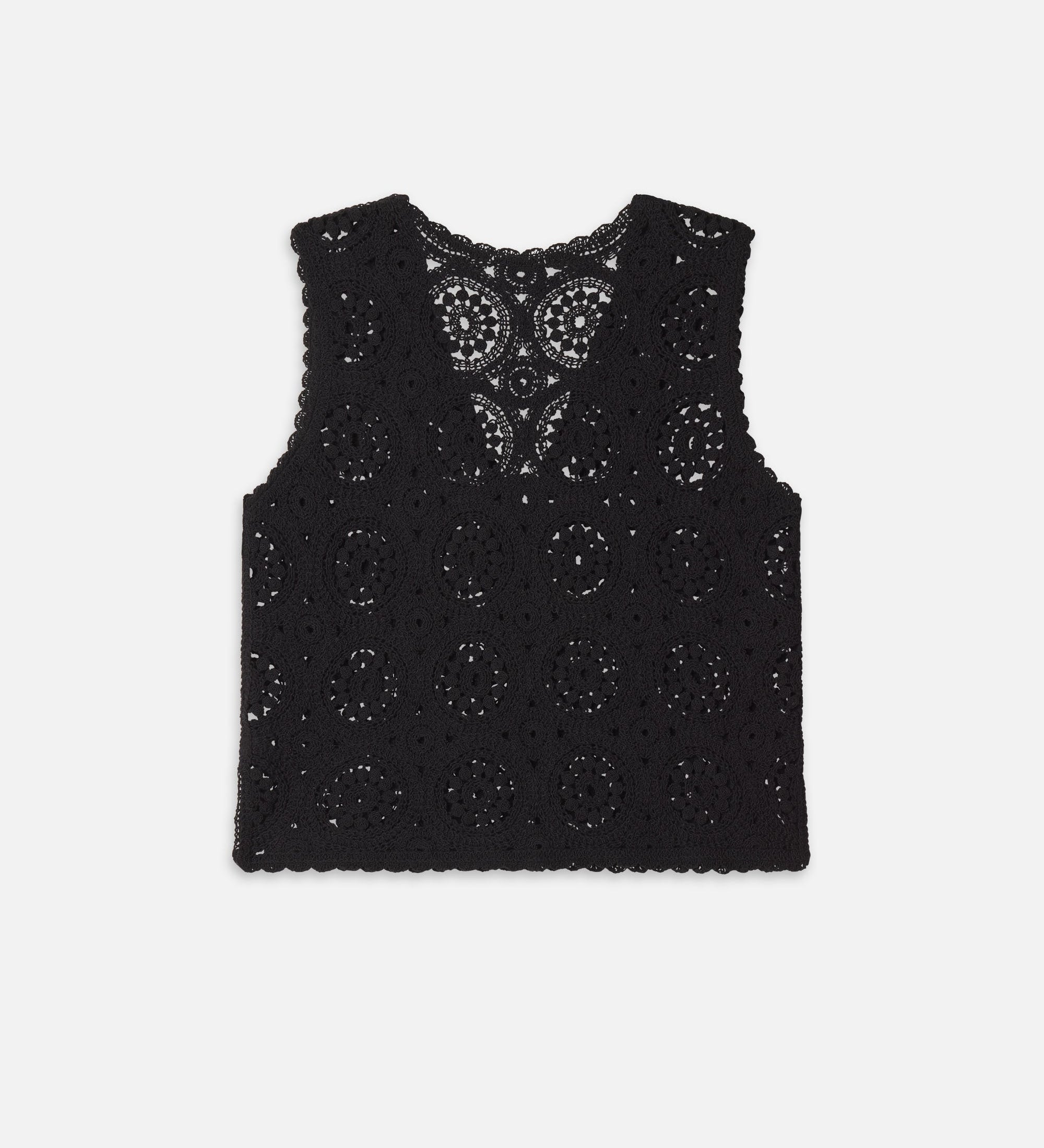 FRAME - The Crochet Tassel Popover Top