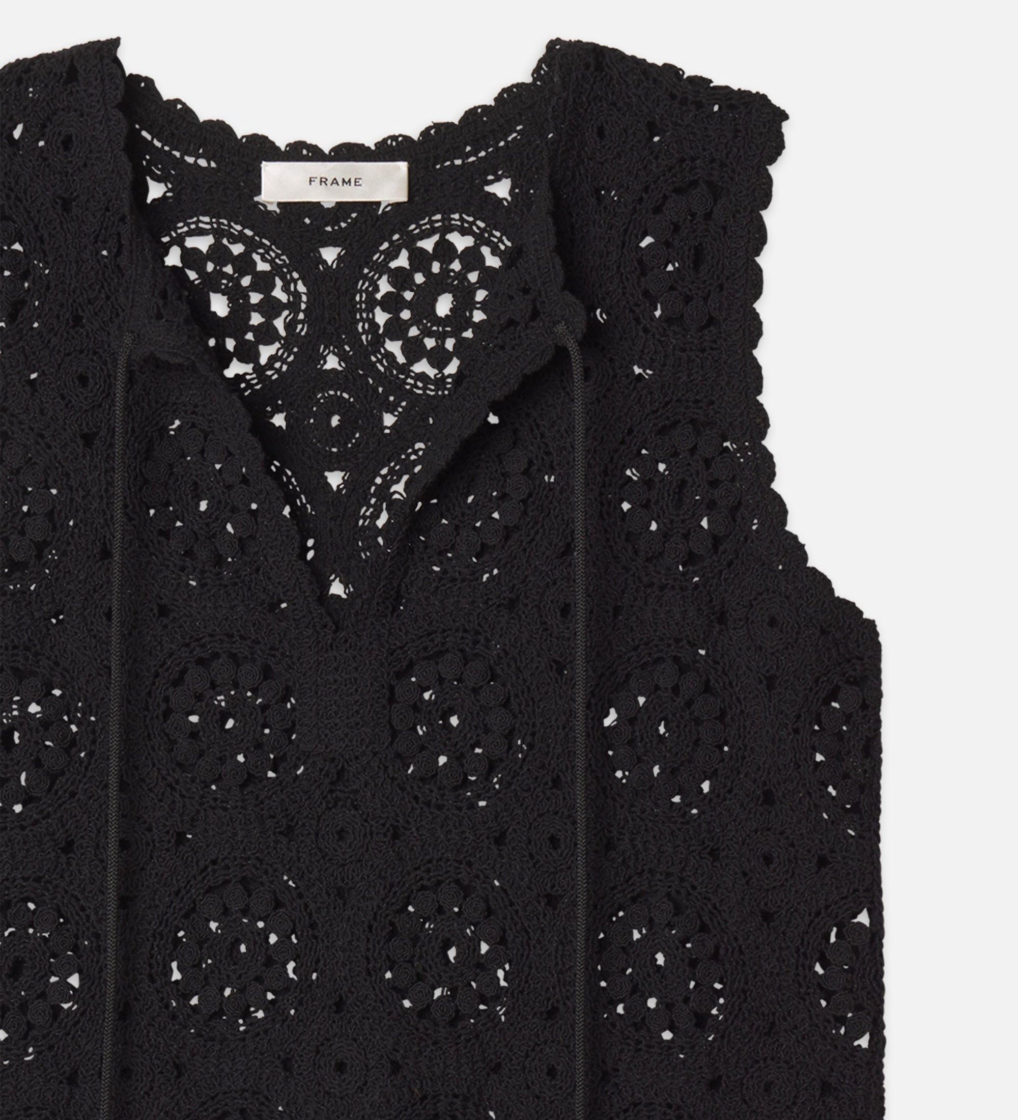 FRAME - The Crochet Tassel Popover Top