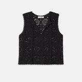 FRAME - The Crochet Tassel Popover Top