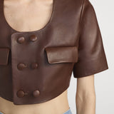 FRAME - The Cropped Leather Jacket