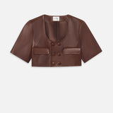 FRAME - The Cropped Leather Jacket