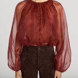 FRAME - The Sheer Balloon Blouse