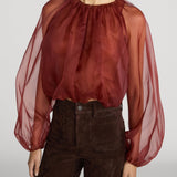 FRAME - The Sheer Balloon Blouse