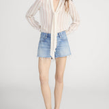 FRAME - The Striped Silk Tie Blouse
