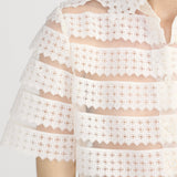 FRAME - The Lattice Crochet Blouse