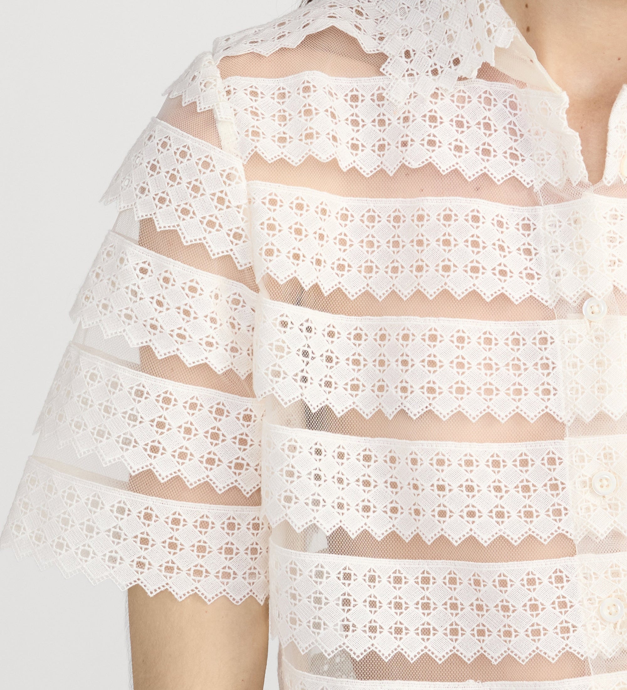 FRAME - The Lattice Crochet Blouse