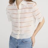 FRAME - The Lattice Crochet Blouse