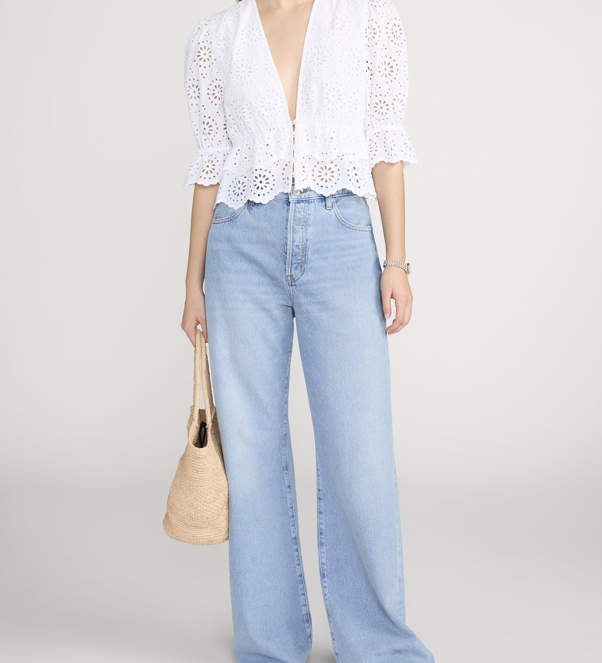 FRAME - The Solstice Eyelet Blouse